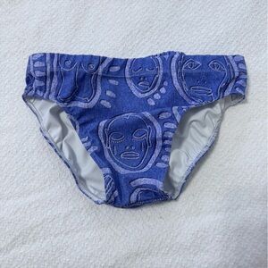 Patrick Church Blue/Denim Print Swim Briefs